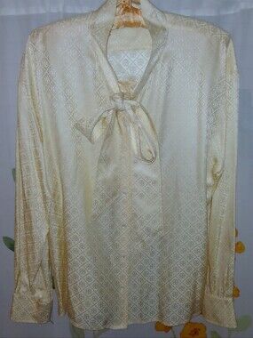 Tory Burch Logo Jacquard Silk Blouse Sz14